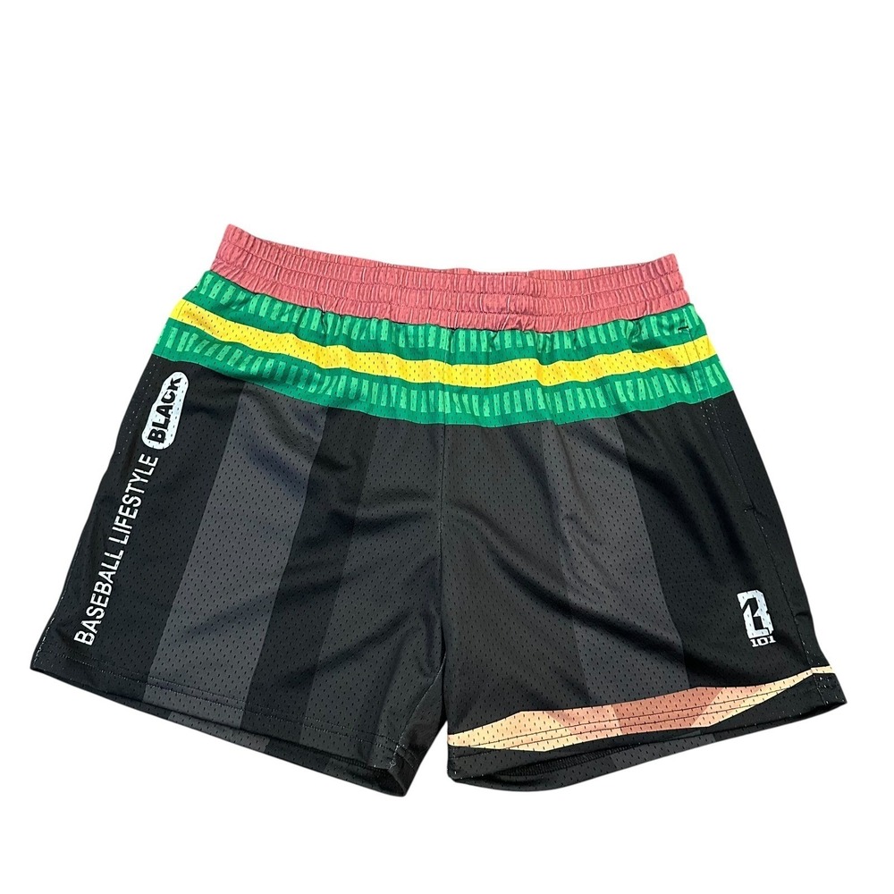 Baseball Lifestyle 101 Pencil Shorts Mens Size Medium Black Mesh Athletic